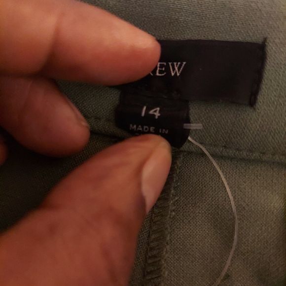 J. Crew Kate Straight Leg Stretch Green Chino Pants Women's Sz 14 NWT - Picture 4 of 13